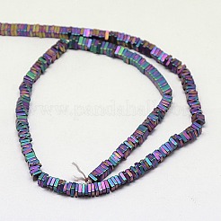 Electroplate non magnetici ematite Perle sintetiche heishi fili&nbsp;G-J171B-4x4mm-01