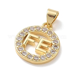 Messing micro pave klare zirkonia anhänger&nbsp;KK-L268-019G-02