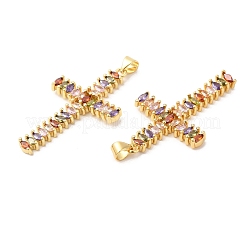 Messing Mikro ebnen Zirkonia Anhänger&nbsp;ZIRC-L103-016G