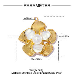 Pendentifs en acier inoxydable 304 émaillés&nbsp;STAS-OY019-33G