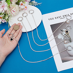 4 Stück 2 Stile Herz Messing Strass Stiefelriemen Ketten&nbsp;HJEW-DR00223