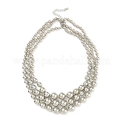 Collane con perline rotonde in metallo geometrico multistrato CCB&nbsp;NJEW-K261-10P