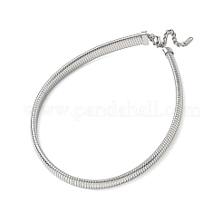 12 mm flache Schlangenkettenhalsketten aus 304 Edelstahl für Damen&nbsp;LS-NJEW-U049-01P