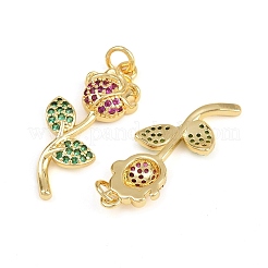 Pendentifs avec zircon cubiques à micro-pavés en laiton&nbsp;KK-C114-24A-G
