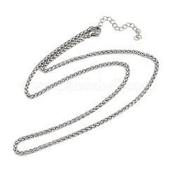 Collane unisex con catene a grano in acciaio inossidabile 304&nbsp;NJEW-K395-01B-P