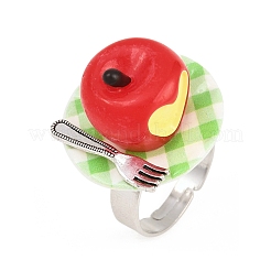 Nachmittagstee-Ringe aus Harz und Kunststoff&nbsp;RJEW-K317-01A