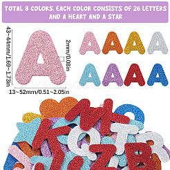 8 Satz selbstklebende Schaumstoffaufkleber aus EVA-Kunststoff in 8 Farben mit Anfangsbuchstaben&nbsp;DIY-SP0002-68