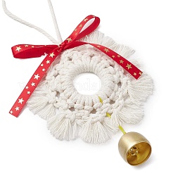 Décorations de Noël en forme de flocon de neige en fil de coton macramé tissé à la main&nbsp;HJEW-TA00318
