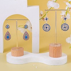 2 Paar 2 Stile Blume & Tropfen Legierung lange dnagle Ohrringe&nbsp;EJEW-TA0001-39