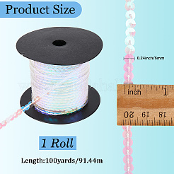 Cinta de lentejuelas de pvc brillante&nbsp;OCOR-WH20050-006A