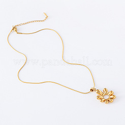 3 collier pendentif fleur irrégulier en acier inoxydable de style coréen pour tenue décontractée au bureau&nbsp;JJ9305