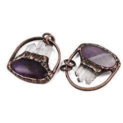 Anhänger aus natürlichem Amethyst und Quarzkristall&nbsp;G-Z101-04R