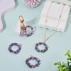 2 pendentif en perles d'améthyste naturelle&nbsp;PALLOY-TAC0232-06