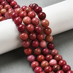 Billes de jade naturelles de teint en malaisades teintes&nbsp;G-G021-02B-19