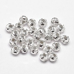 Suposición cortados 925 plata esterlina abalorios redondos&nbsp;LS-STER-F012-08A