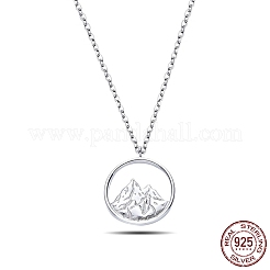 Rhodinierte Halsketten mit 925 Anhänger aus Sterlingsilber&nbsp;NJEW-BB48083-E
