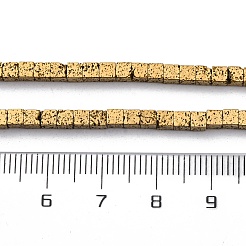 Galvanisierte natürliche Lavasteinperlenstränge&nbsp;G-A256-B01-02I
