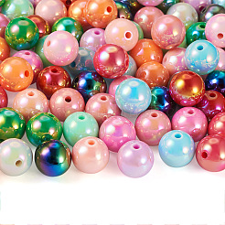 50pcs perles acryliques irisées arc-en-ciel placage uv&nbsp;PACR-FP0001-05
