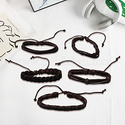 1 sachet de bracelets unisexes en cordon tressé en cuir PU&nbsp;BJEW-CL0001-47B