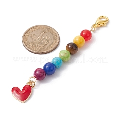 Decorazioni con ciondolo cuore in lega smaltata&nbsp;HJEW-JM01507-02