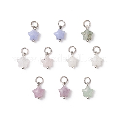 10 stücke 5 arten natürliche weiße jade & rose quarz & lepidolite & aventurin & synthetische blaue spitze achat stern charme&nbsp;PALLOY-JF04533