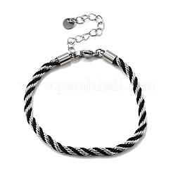 Bracelets en corde de nylon en acier inoxydable 304&nbsp;BJEW-Z124-01P