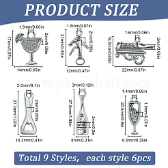 54 pièces 9 styles pendentifs en alliage de style tibétain&nbsp;FIND-SC0010-71