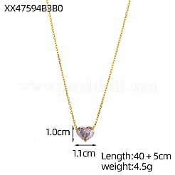 Halsketten mit Anhänger aus 304 Edelstahl mit Mikropflaster und Zirkonia&nbsp;NJEW-OY002-40G