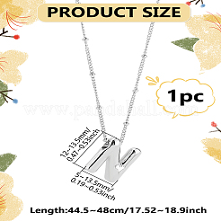 1 chaîne en laiton avec pendentifs en alliage de lettres&nbsp;NJEW-LP0001-41N-P