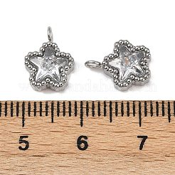 Breloques en acier inoxydable 304 micro pavé de zircones cubiques&nbsp;STAS-K302-01A-P
