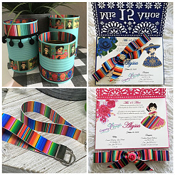 2 rollo 2 estilos de cinta de grosgrain de poliéster impresa con patrón de rayas&nbsp;OCOR-TA0001-37C
