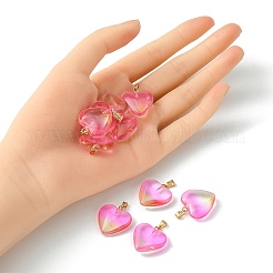 Pendentifs en verre transparent deux tons&nbsp;GLAA-YW0003-02D