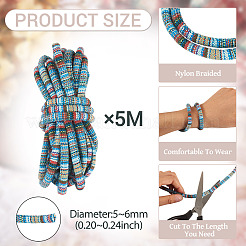5 m geflochtene Nylon-Rundkordeln im Ethno-Stil&nbsp;OCOR-TA0003-21B