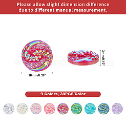 Cabochon in strass di resina con retro piatto&nbsp;CRES-GA0001-04