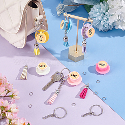 Schlüsselanhänger-Sets aus Kunstharz mit High-Tea-Motiv&nbsp;DIY-CA0005-19A