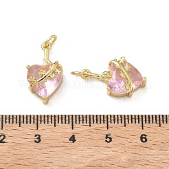 Pendentifs avec zircon cubiques à micro-pavés en laiton&nbsp;KK-F930-21G