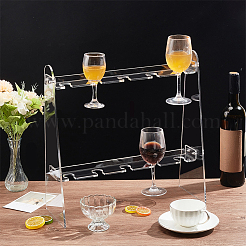 Support de verre à flûte à champagne en acrylique à 2 niveau&nbsp;ODIS-WH0038-108