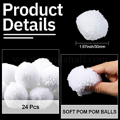 24 boule de pompon en laine douce&nbsp;DIY-SC0031-31D-03