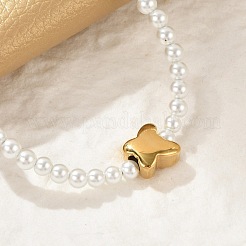 Armbänder aus Kunstperlen aus Kunststoff für Damen&nbsp;BJEW-M056-10G-01