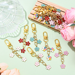 18 pièces 6 couleurs fleur alliage émail pendentif décorations&nbsp;HJEW-YW00150