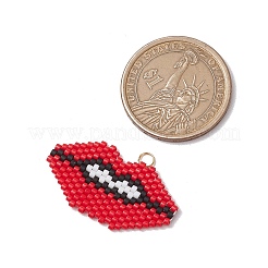 Handgefertigte Lippenanhänger aus Glasperlen&nbsp;PALLOY-CJ00136