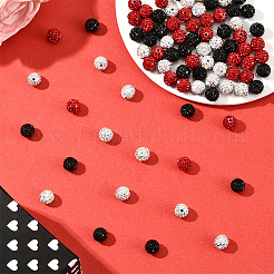 90 pièce 3 styles de perles de boule disco pavées&nbsp;RB-LT0001-01E