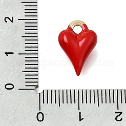 Dijes de latón esmaltado en forma de corazón&nbsp;KK-CBAEEA8-35G