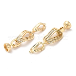 Messing Micro Pave klare Zirkonia Falte über Verschlüsse&nbsp;KK-K333-48G