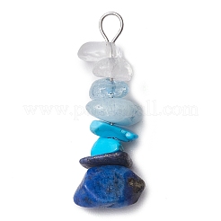 10 Stück 10 Stile Farbverlauf gemischte Edelstein-Chip-Perlen-Anhänger&nbsp;PALLOY-JF02790