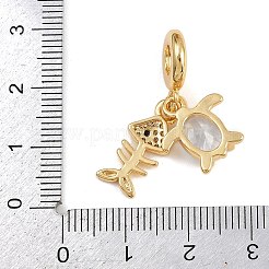 Europäische Anhänger mit klarem Zirkonia in Pavé-Fassung aus Messing&nbsp;KK-N271-44G