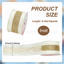 10 Yard Heißpräge-Polyester-Satinbänder&nbsp;SRIB-WH0011-169C