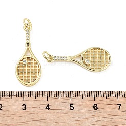 Placage de crémaillère en laiton micro pavé pendentifs en zircone cubique claire&nbsp;KK-H474-01G