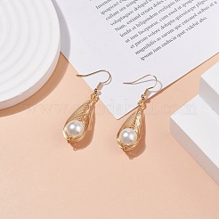 Muschelperle geflochtene Tropfenohrringe&nbsp;EJEW-TA00088