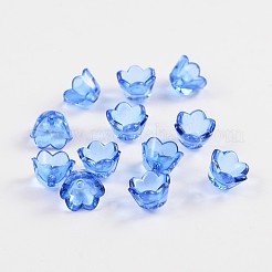 Lt.blue gefärbten transparenten Acryl Blumen Perlen&nbsp;X-PL548-8